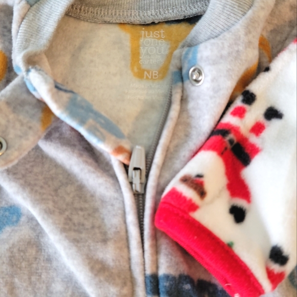 NWT-Carter's-Baby Boy-Fleece Infant Pajama Bundle-Multi-Color-Size NB & 3 Months - Picture 3 of 7